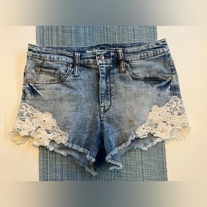 Denim Shorts with Lace
